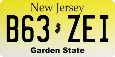 NJ license plate B63ZEI
