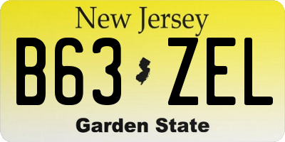 NJ license plate B63ZEL