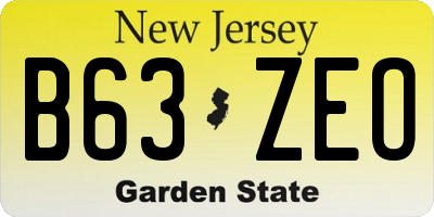 NJ license plate B63ZEO