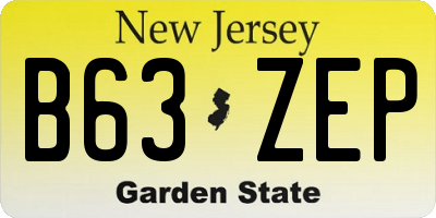 NJ license plate B63ZEP