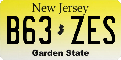 NJ license plate B63ZES