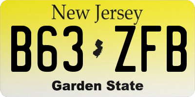 NJ license plate B63ZFB