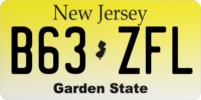 NJ license plate B63ZFL