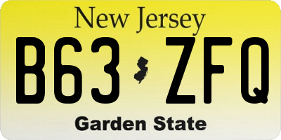NJ license plate B63ZFQ