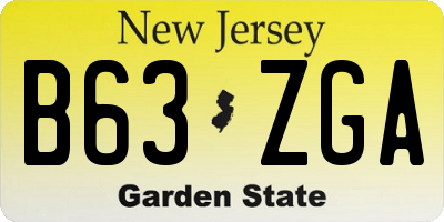 NJ license plate B63ZGA