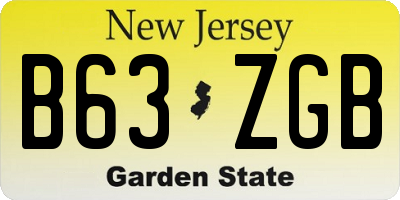 NJ license plate B63ZGB