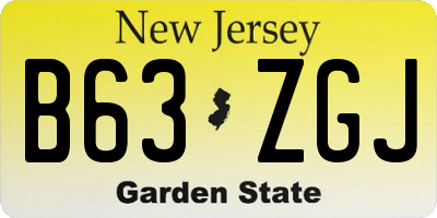 NJ license plate B63ZGJ