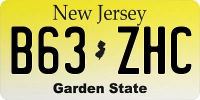 NJ license plate B63ZHC