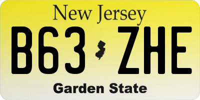 NJ license plate B63ZHE