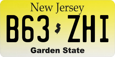 NJ license plate B63ZHI