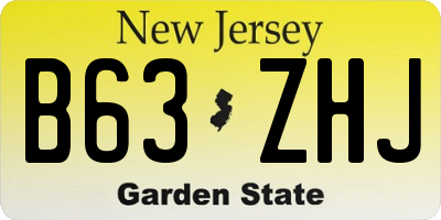 NJ license plate B63ZHJ