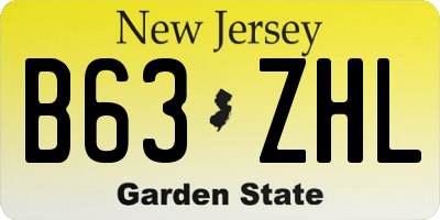 NJ license plate B63ZHL