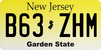 NJ license plate B63ZHM