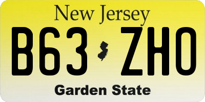 NJ license plate B63ZHO