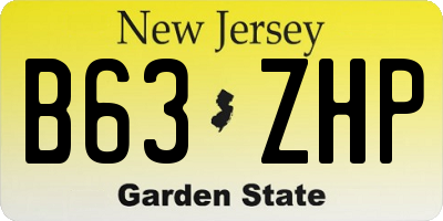 NJ license plate B63ZHP