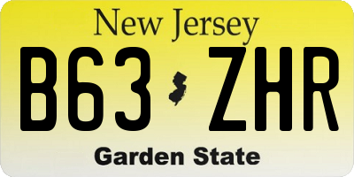 NJ license plate B63ZHR