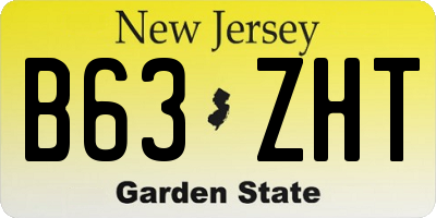 NJ license plate B63ZHT