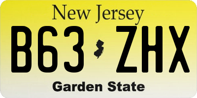NJ license plate B63ZHX