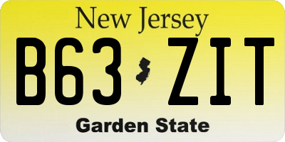 NJ license plate B63ZIT