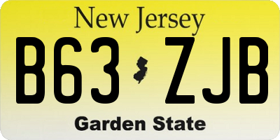 NJ license plate B63ZJB