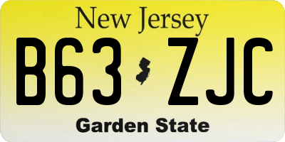 NJ license plate B63ZJC