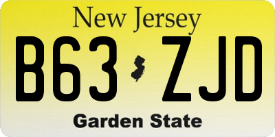 NJ license plate B63ZJD