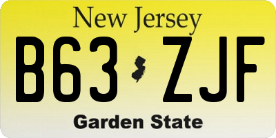 NJ license plate B63ZJF
