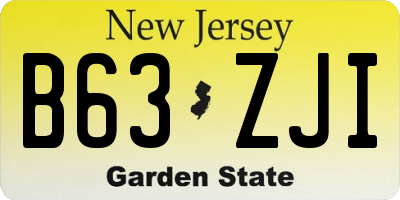 NJ license plate B63ZJI