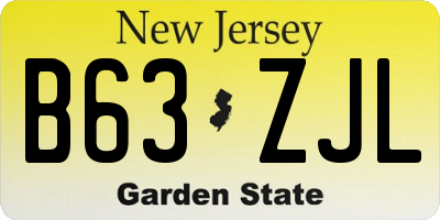 NJ license plate B63ZJL