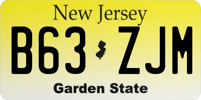 NJ license plate B63ZJM