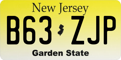 NJ license plate B63ZJP
