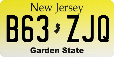 NJ license plate B63ZJQ