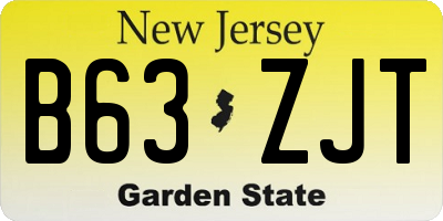 NJ license plate B63ZJT