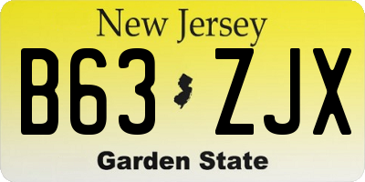 NJ license plate B63ZJX
