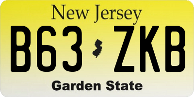 NJ license plate B63ZKB