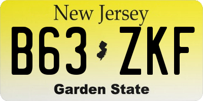 NJ license plate B63ZKF
