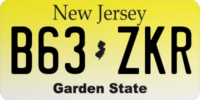 NJ license plate B63ZKR