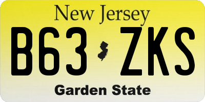 NJ license plate B63ZKS
