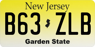 NJ license plate B63ZLB