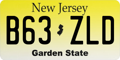 NJ license plate B63ZLD