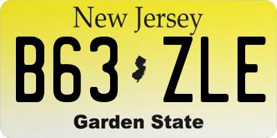 NJ license plate B63ZLE