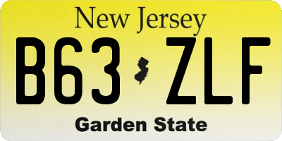 NJ license plate B63ZLF