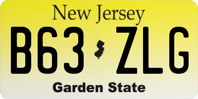 NJ license plate B63ZLG