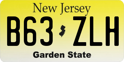 NJ license plate B63ZLH