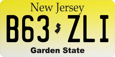 NJ license plate B63ZLI