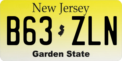 NJ license plate B63ZLN