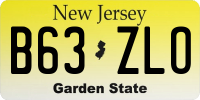 NJ license plate B63ZLO