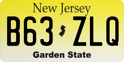 NJ license plate B63ZLQ