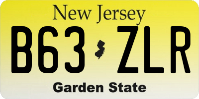 NJ license plate B63ZLR