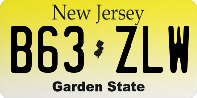 NJ license plate B63ZLW